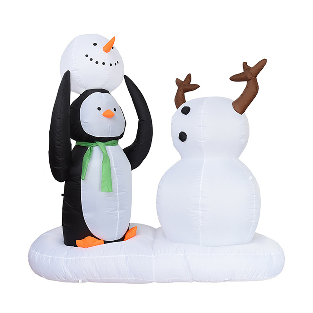 Pingouin de Noël de 210 cm avec décorations extérieures gonflables bonhomme de neige (led intégrée)