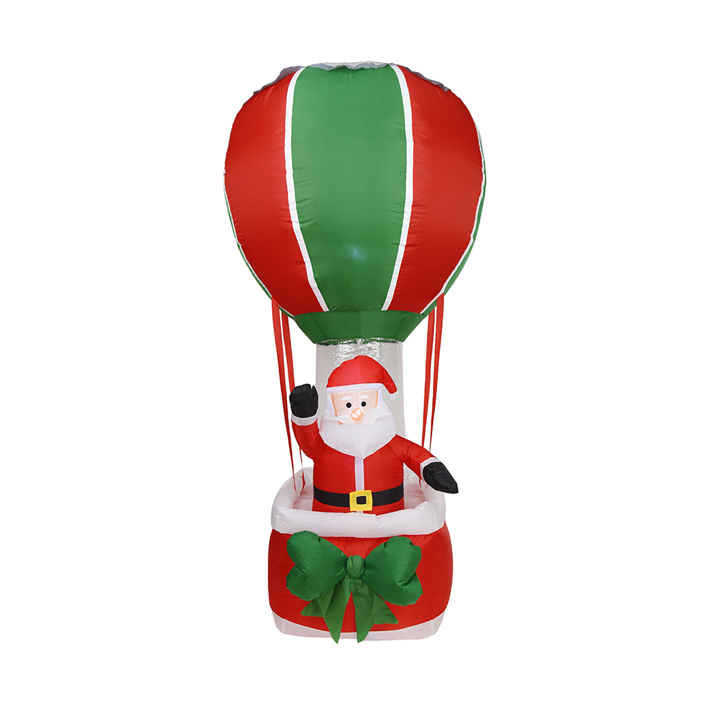 Support de père noël gonflable de Noël de 180CM sur la décoration extérieure de ballon à air chaud (led intégrée)