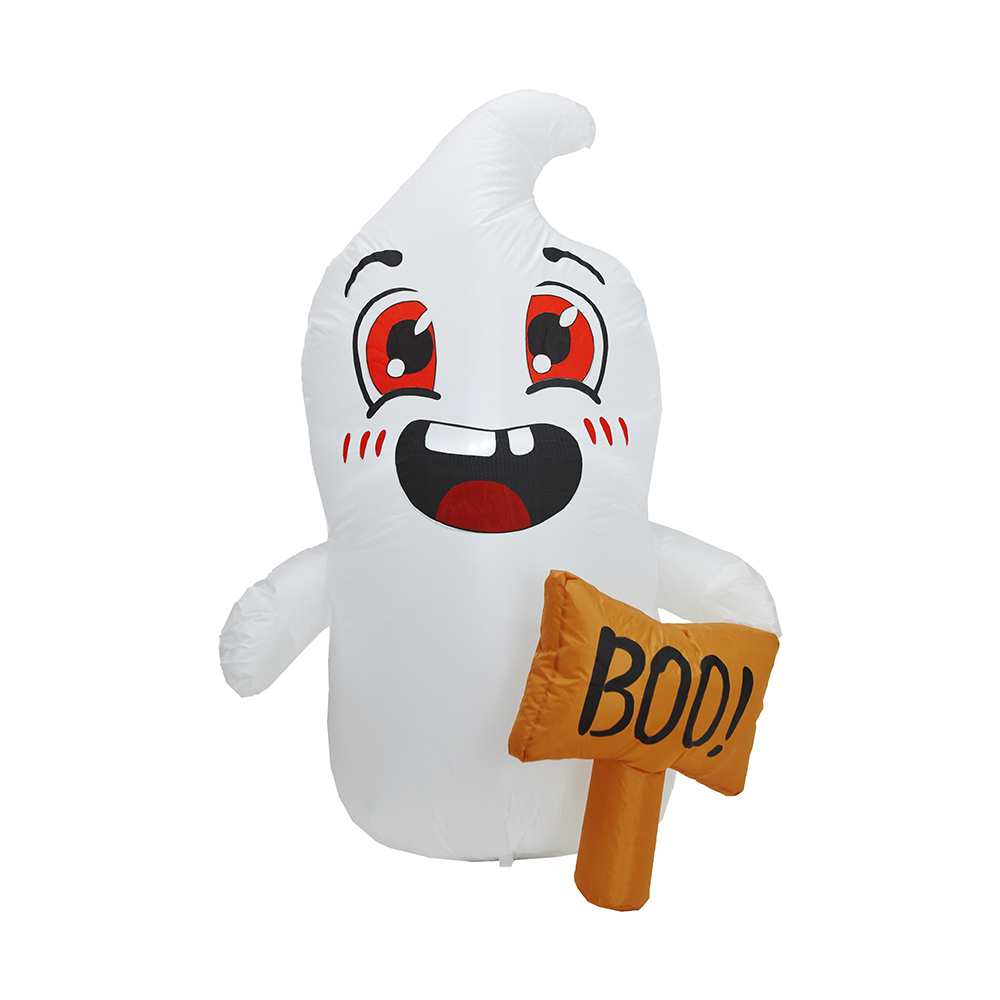 120 cm Halloween gonflable blanc fantôme tenir boo signe gonflable (led intégrée)